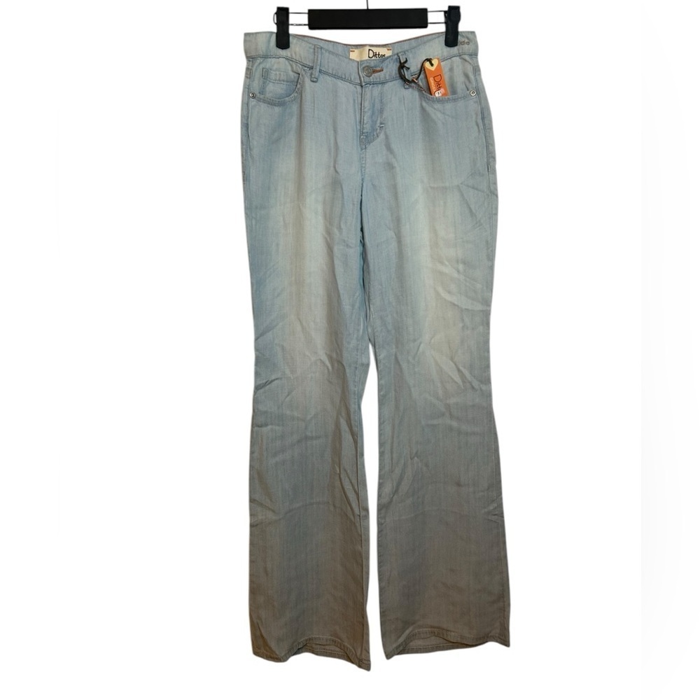Nwt Dittos Mid Rise Chambray Flare Pants